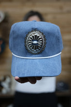 Load image into Gallery viewer, Western Denim Concho Retro Trucker Hat
