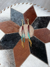 Load image into Gallery viewer, Maroon Boho Tassel Earrings
