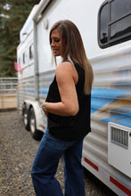 Load image into Gallery viewer, Black Satin Bubble Tank
