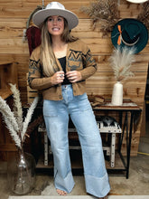 Load image into Gallery viewer, Wide Leg Cuff Denim Pant
