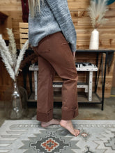 Load image into Gallery viewer, Espresso High Rise Wide Leg Cuffed Pants
