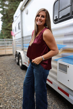 Load image into Gallery viewer, Burgundy Satin Bubble Tank
