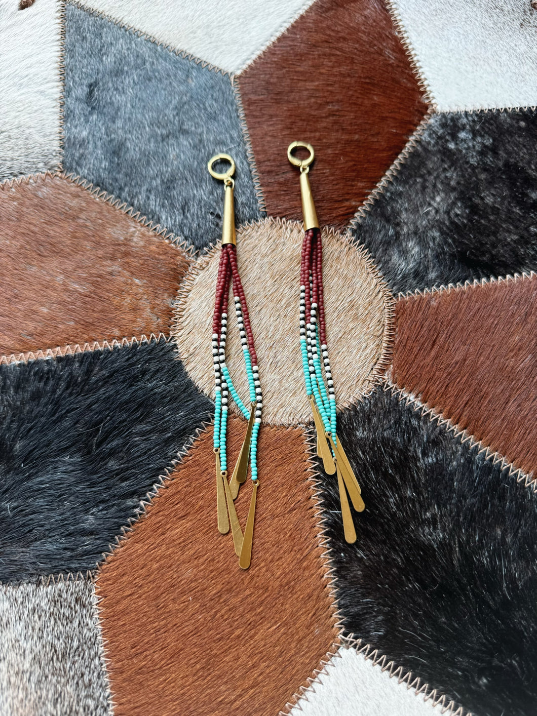 Maroon Boho Tassel Earrings