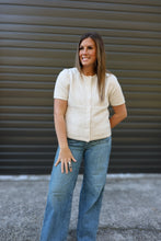 Load image into Gallery viewer, Taupe Short Sleeve Button-Up Sweater
