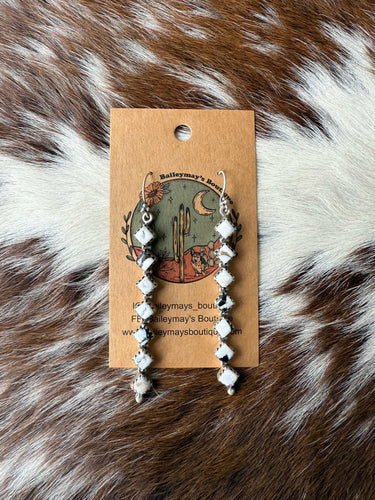 White Buffalo Dangle Earrings