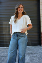 Load image into Gallery viewer, Cream V-Neck Flutter Sleeve
