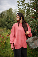 Load image into Gallery viewer, winter rose side slit women's sweater oversized fit 
