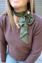 Load image into Gallery viewer, Green Stripe Twilly Scarf
