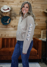 Load image into Gallery viewer, Oatmeal Ariat Half-Zip Hoodie

