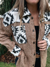 Load image into Gallery viewer, Khaki Aztec Shacket
