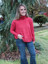Load image into Gallery viewer, Brushed Red Turtleneck Sweater
