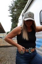 Load image into Gallery viewer, Gold Horseshoe Trucker Hat
