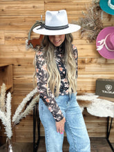 Load image into Gallery viewer, Floral High Neck Mesh Top
