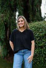 Load image into Gallery viewer, Black V-Neck Top
