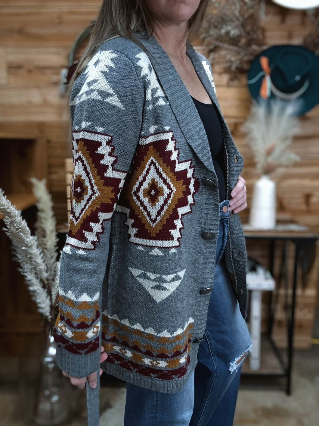 Aztec Belted Cardi