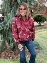 Load image into Gallery viewer, Burgundy Western Desert Hoodie
