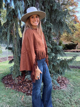 Load image into Gallery viewer, Western Boho Suede Fringe Cape
