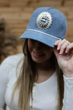 Load image into Gallery viewer, Western Denim Concho Retro Trucker Hat
