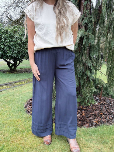 Wide Leg Navy Pant