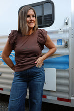Load image into Gallery viewer, Eyelet Ruffle Sleeve Top

