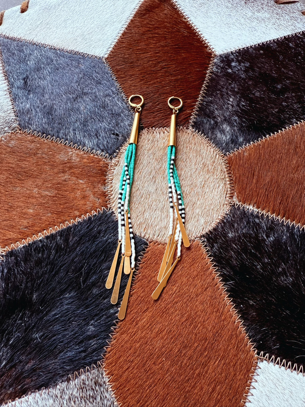 Turquoise Boho Tassel Earrings