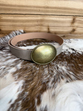 Load image into Gallery viewer, Taupe Belt With Oval Buckle
