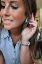 Load image into Gallery viewer, Turquoise and Red Post Earrings
