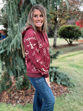 Load image into Gallery viewer, Burgundy Western Desert Hoodie
