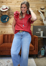 Load image into Gallery viewer, Red Ruffle Top
