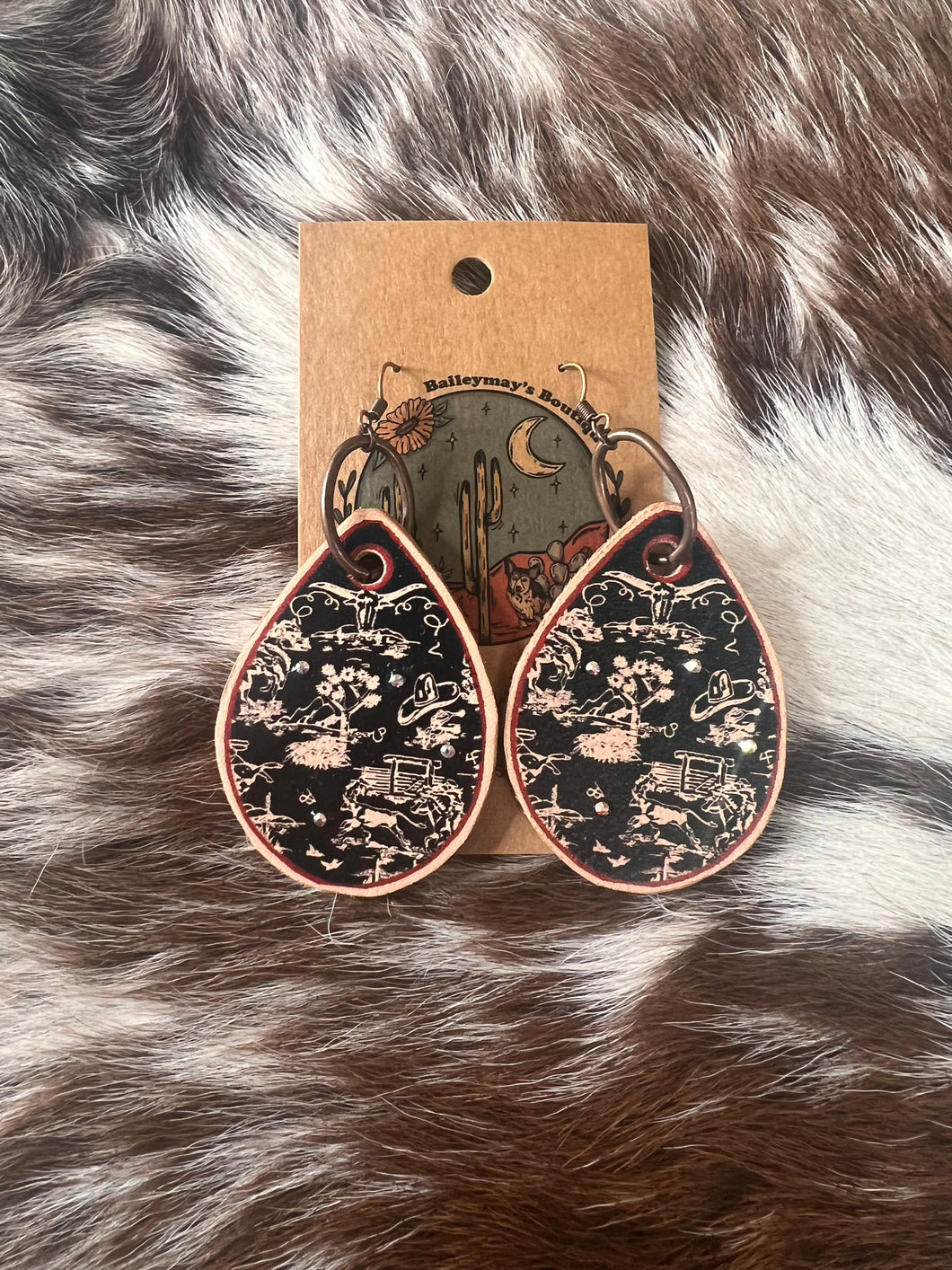 Black Toile Earrings