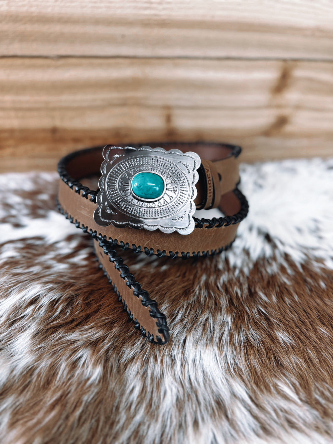 Turquoise Leather Belt