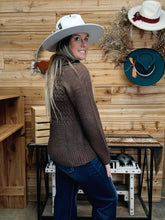Load image into Gallery viewer, Chocolate Brown Cable Sweater
