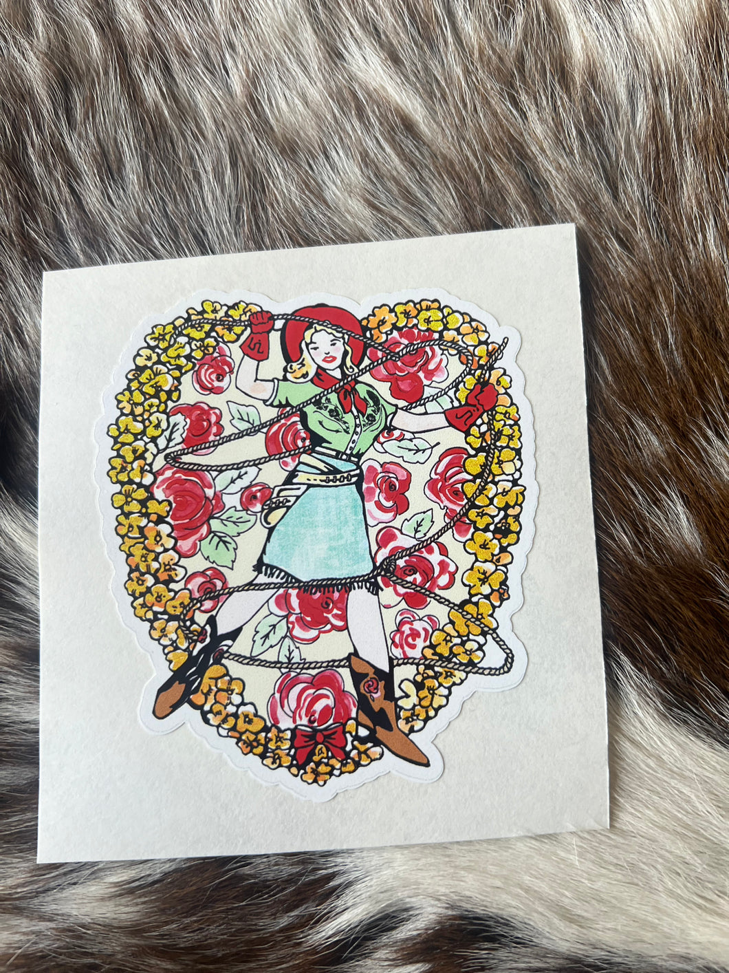 Vintage Cowgirl Sticker Decals