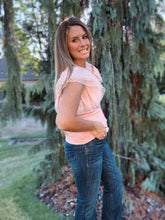 Load image into Gallery viewer, Pink Dotty Ruffle Top
