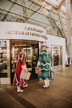 Load image into Gallery viewer, Teal Southwestern Coat with Fur
