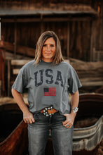 Load image into Gallery viewer, USA Long Crop Indigo Blue
