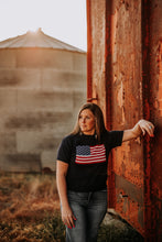 Load image into Gallery viewer, Navy American Flag Knit Top
