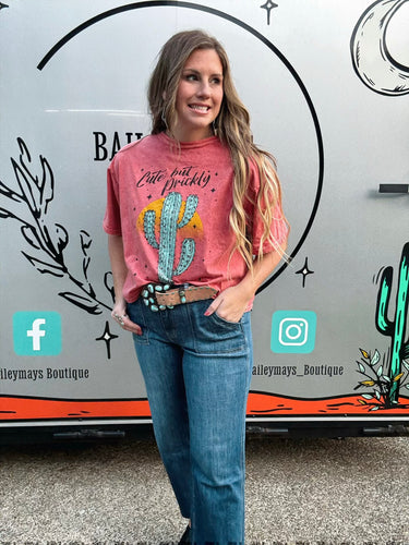 Prickly Cactus Long Crop Tee