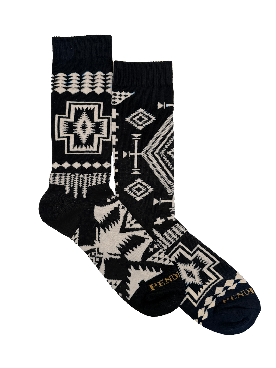 Trio Pattern Crew Sock Black
