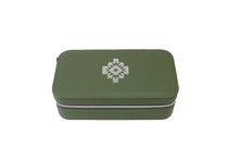 Load image into Gallery viewer, Olive Green Faux Leather Travel Jewelry Case
