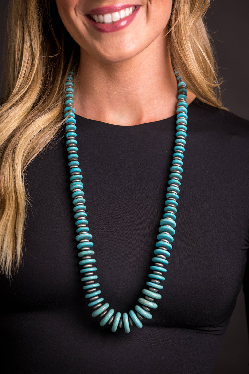 Turquoise and Faux Navajo Pearl Necklace